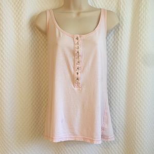 TWILL 22--Pink tank top w/bling buttons #112